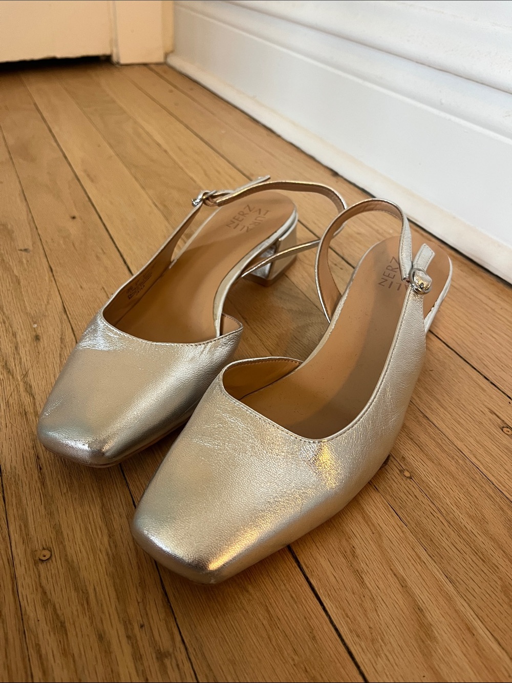 Naturalizer silver slingback Jayla heels